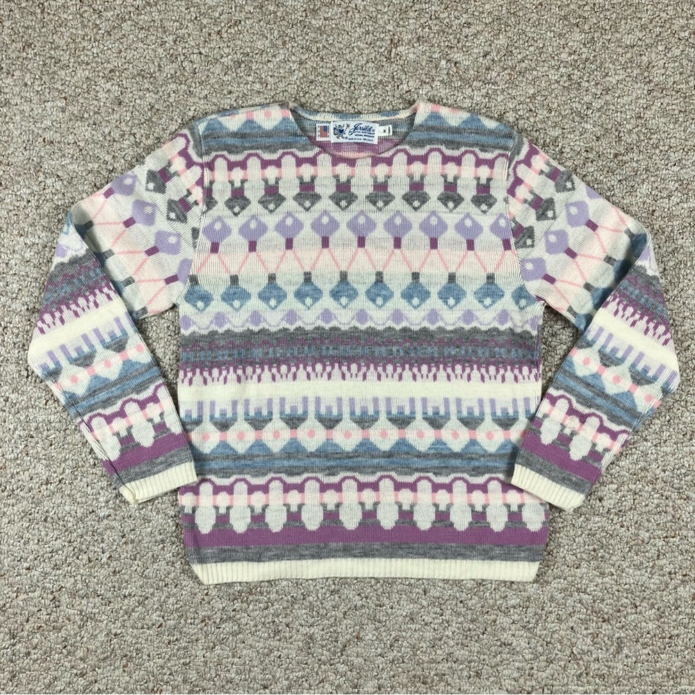 Jersild Vintage Sweater Size Medium Snowflake Ornament Knit Ski Knitted USA